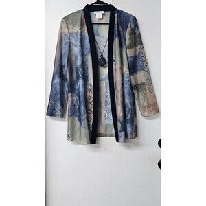 PRIDE & JOY Open Front Cardigan Earthtones With Removable Necklace (14P)